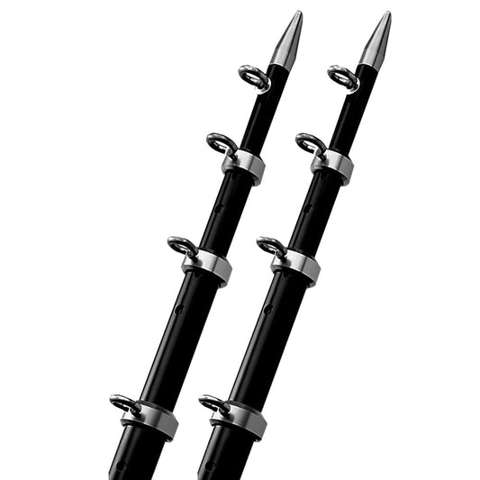 TACO Marine Outriggers TACO 15' Black/Silver Outrigger Poles - 1-1/8" Diameter [OT-0442BKA15]