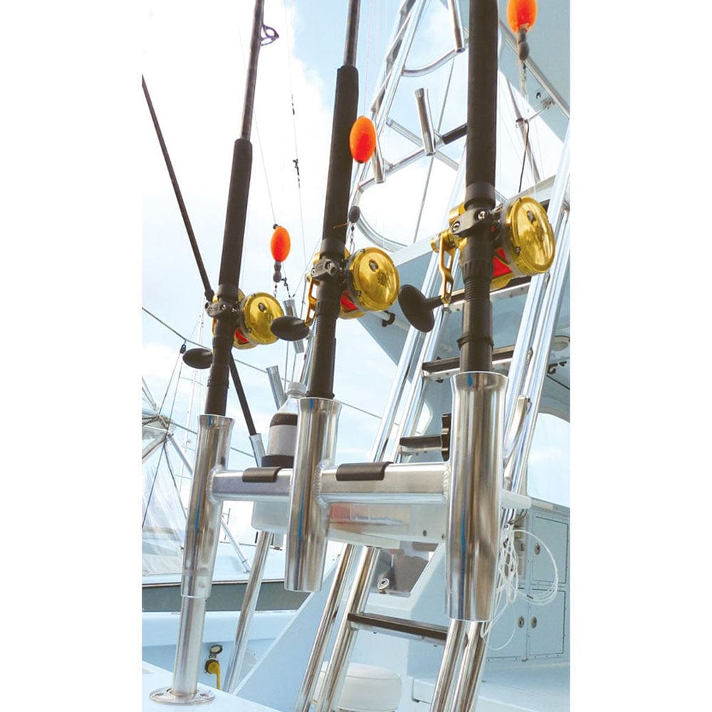 TACO Marine Rod Holders TACO Deluxe Trident Rod Holder Cluster Offset w/Tool Caddy [F31-0781BXY-1]