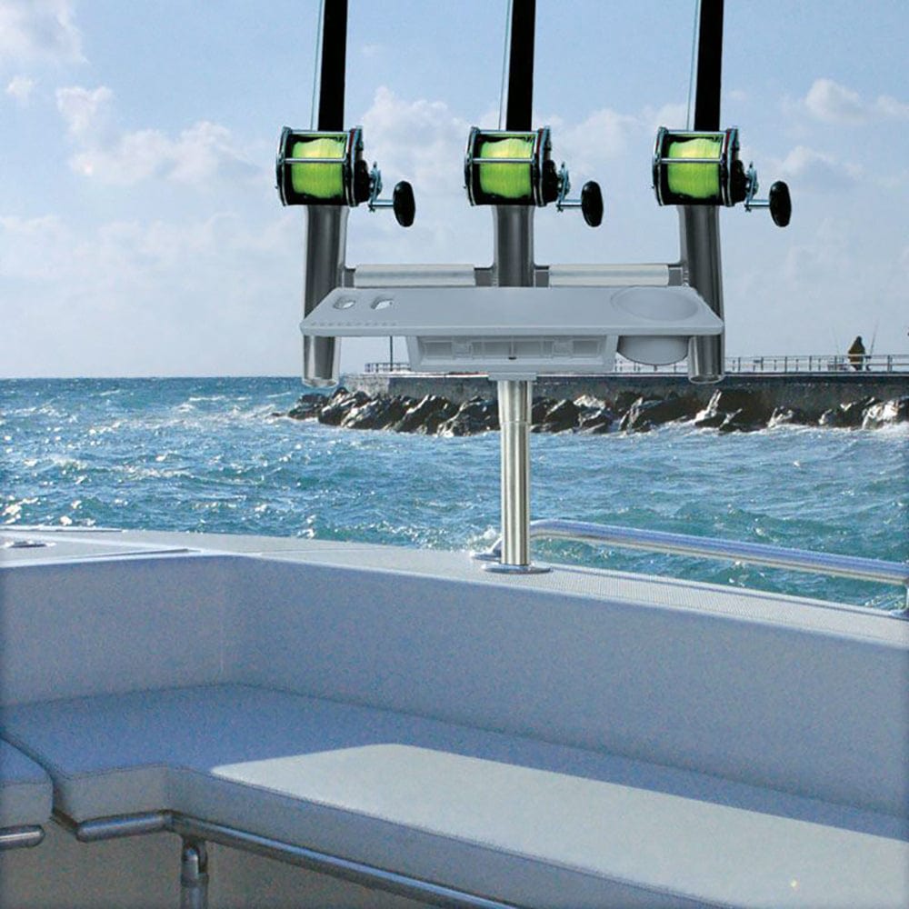 TACO Marine Rod Holders TACO Deluxe Trident Rod Holder Cluster Straight w/Tool Caddy [F31-0780BXY-1]