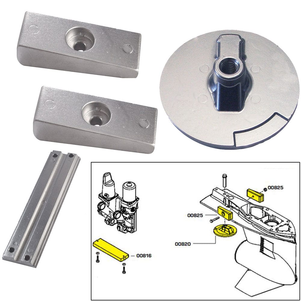 Tecnoseal Anodes Tecnoseal Anode Kit w/Hardware - Mercury Verado 4 - Zinc [20814]