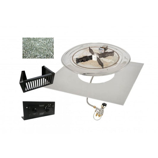 Outdoor Greatroom - 24" x 24" Square Do-it-Yourself Crystal Fire Plus Gas Burner Kit - DIY-2424S-K