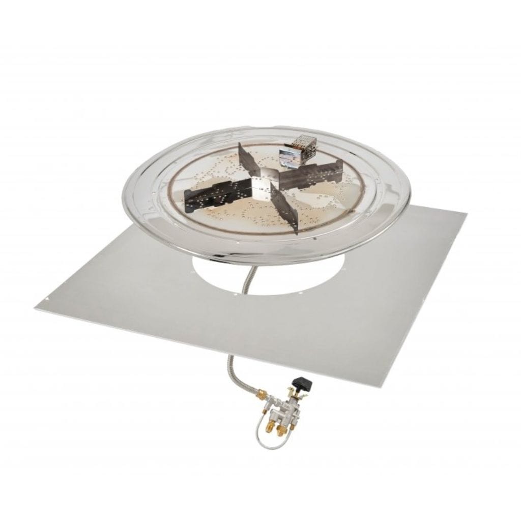Outdoor Greatroom - 24" x 24" Square Crystal Fire Plus Gas Burner Insert and Plate Kit - BP24S-A