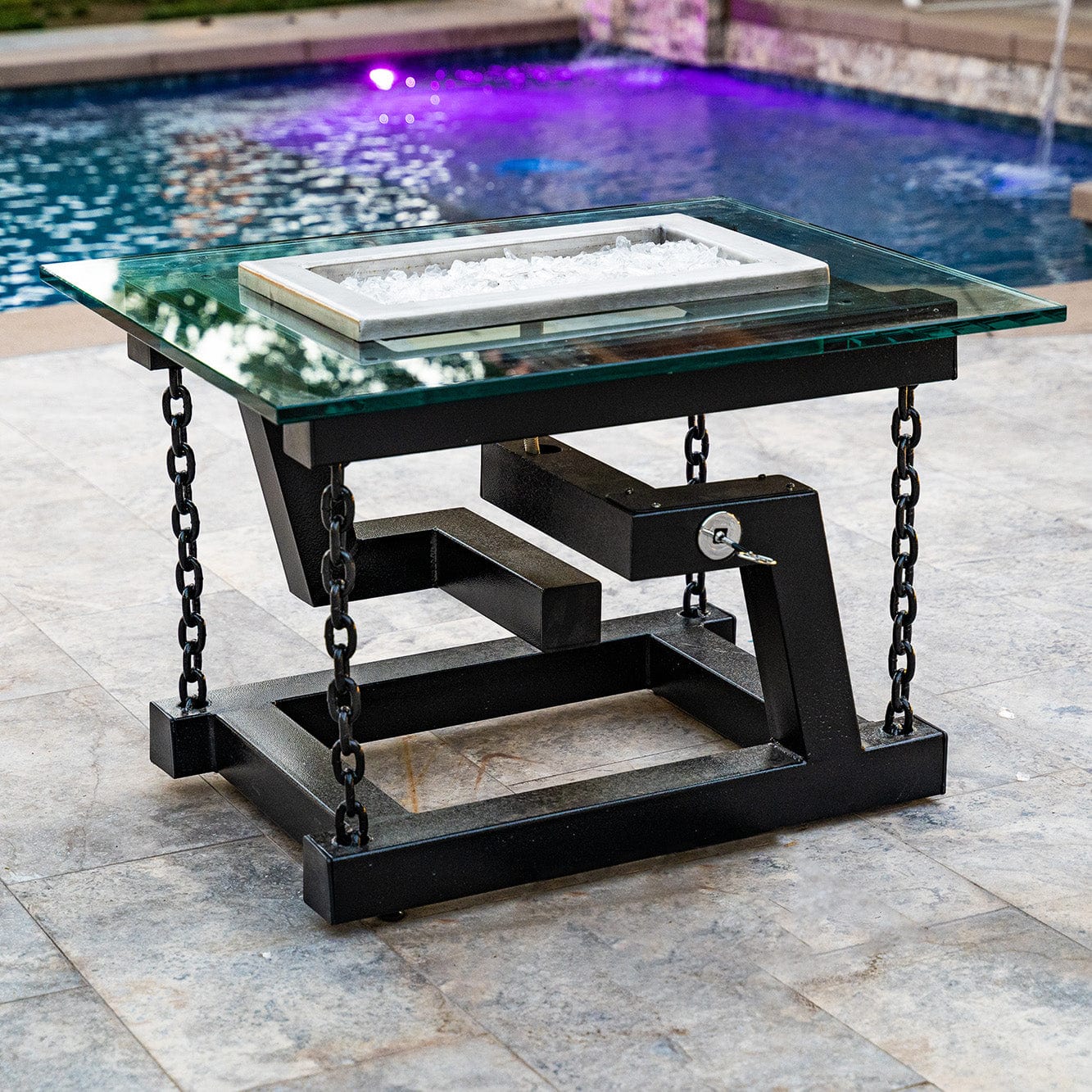 The Outdoor Plus Fire Table The Outdoor Plus | Newton Powder Coated Fire Pit with Chain Support | OPT-NWT238
