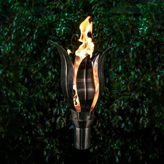 The Outdoor Plus Torches The Outdoor Plus - Flower Outdoor Torch | Stainless Steel | Propane/Natural Gas | OPT-TT8M