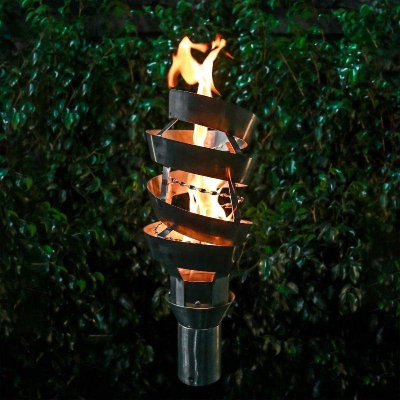 The Outdoor Plus Torches The Outdoor Plus - Spiral Outdoor Torch | Stainless Steel | Propane/Natural Gas | OPT-TT12M