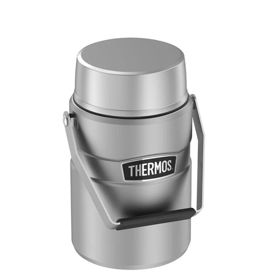 Thermos Camping & Outdoor : Canteen Thermos 47 oz SS Food Jar w Inner Containers Silver