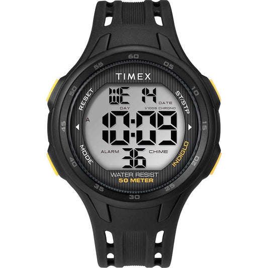 Timex Watches Timex DGTL 45mm Mens Watch - Black/Yellow Case - Black Strap [TW5M41400]