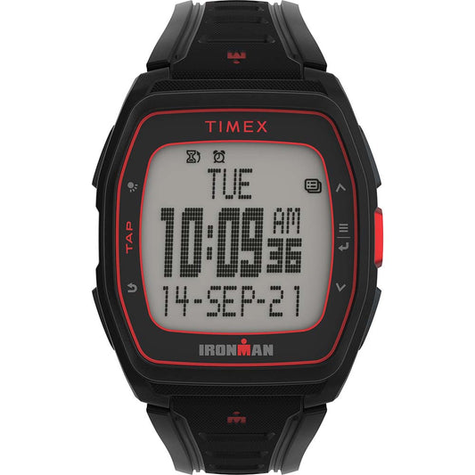 Timex Watches Timex IRONMAN T300 Silicone Strap Watch - Black/Red [TW5M47500]