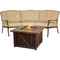 Hanover Traditions 2-piece Fire Pit Durastone Fire Pit, Crescent Sofa - Fire Pit Chat Set - TRADDURA2PCFP