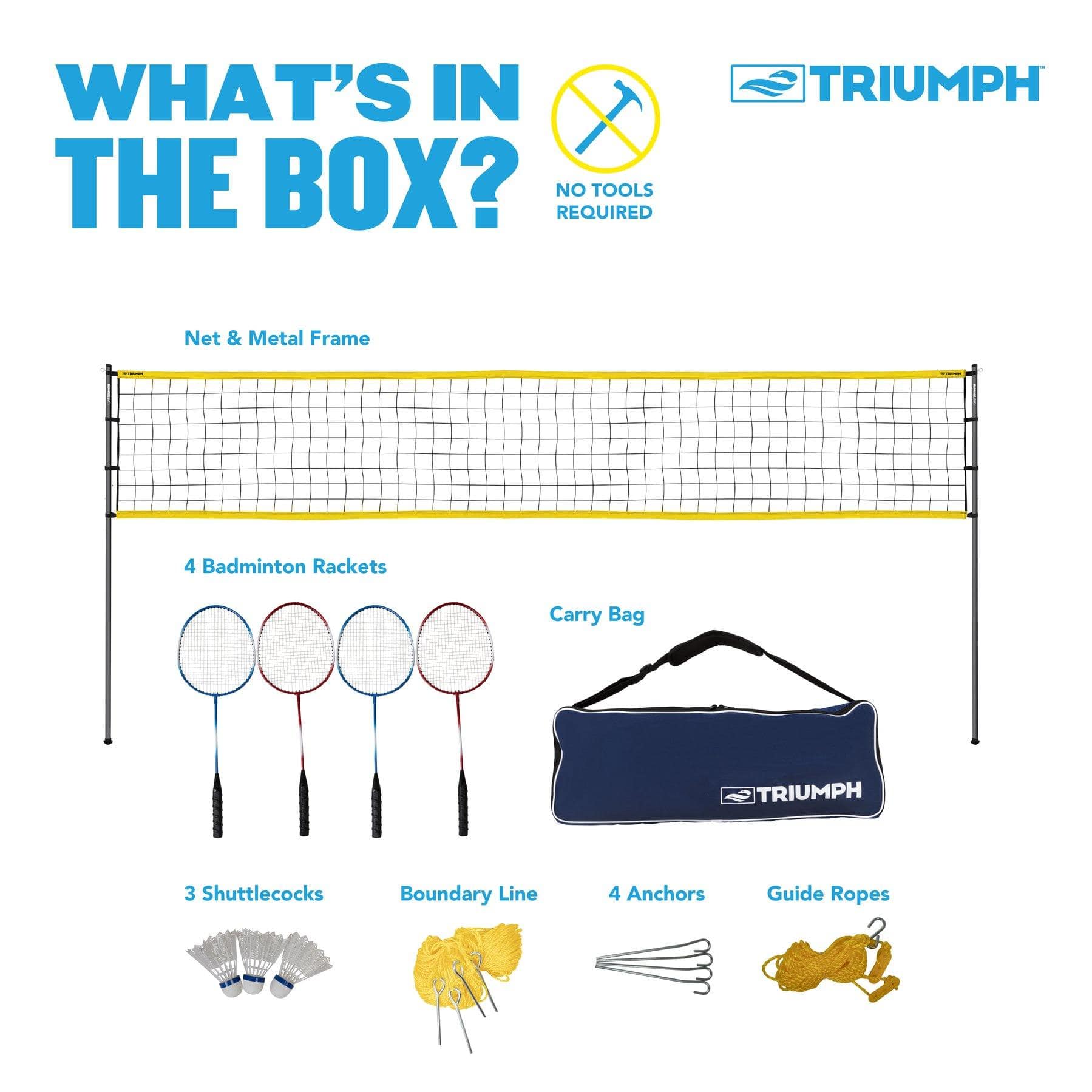 Triumph Outdoor Games TRIUMPH - Competition Badminton Set (steel pole) - 35-7435-3