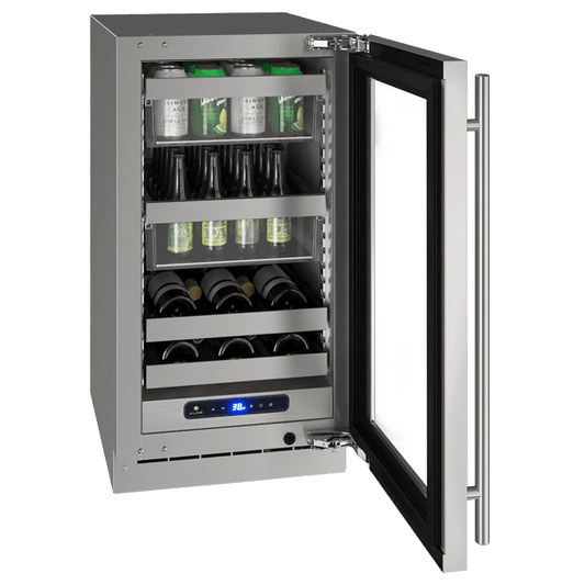 U-Line Beverage Centers Built in and Free Standing U-Line | Beverage Center 18" Reversible Hinge Stainless Frame 115v | 5 Class | UHBV518-SG01A