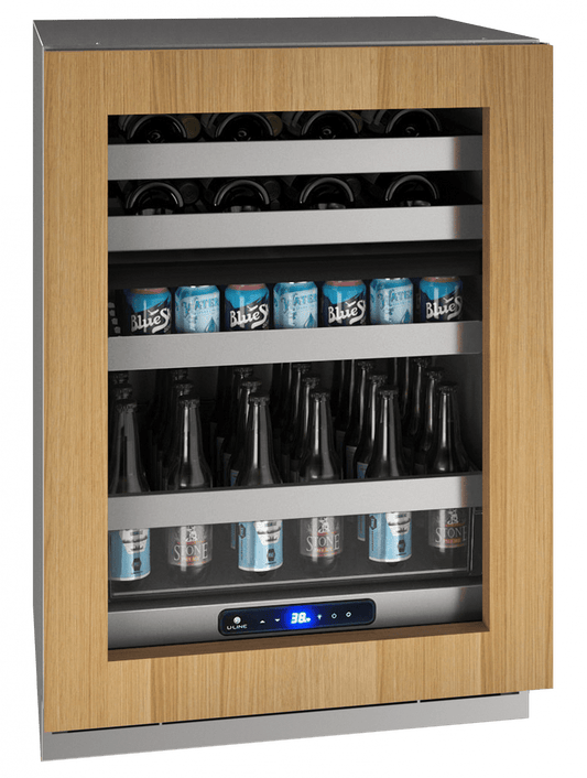 U-Line Beverage Centers Built in and Free Standing U-Line | Beverage Center 24" Dual Zone Reversible Hinge Integrated Frame 115v | 5 Class | UHBD524-IG01A