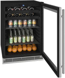 U-Line Beverage Centers Built in and Free Standing U-Line | Beverage Center 24" Lock Reversible Hinge Stainless Frame 115v | 1 Class | UHBV124-SG31A