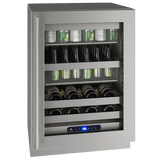 U-Line Beverage Centers Built in and Free Standing U-Line | Beverage Center 24" Reversible Hinge Stainless Frame 115v | 5 Class | UHBV524-SG01A