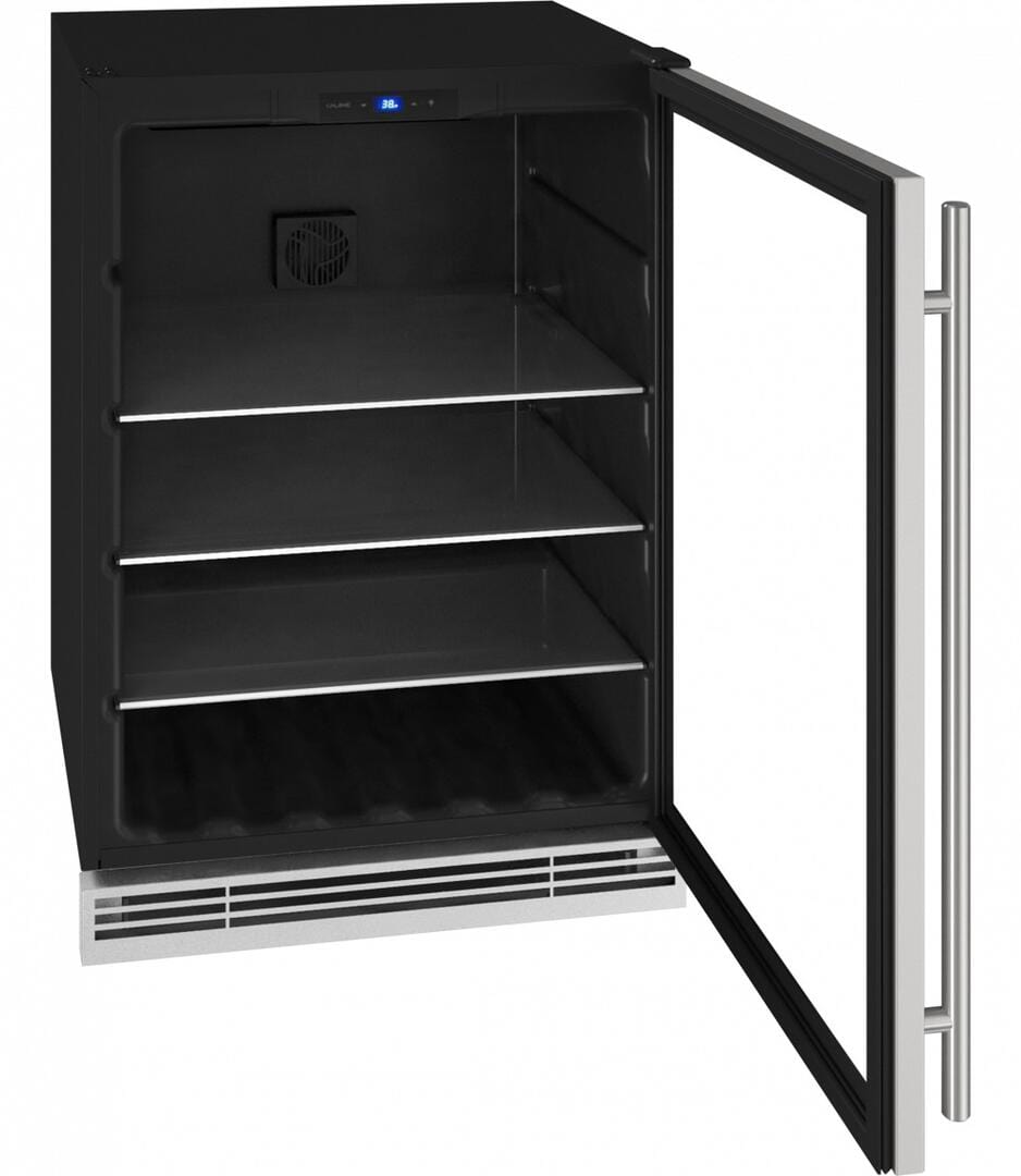 U-Line Beverage Centers Built in and Free Standing U-Line | Beverage Center 24" Reversible Hinge Stainless Solid 115v | 1 Class | UHBV024-SS01A