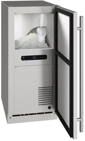 U-Line Outdoor Ice Machines U-Line | Outdoor Nugget Ice Machine 15" Reversible Hinge Stainless Solid 115v | Outdoor Collection | UONB115-SS01B