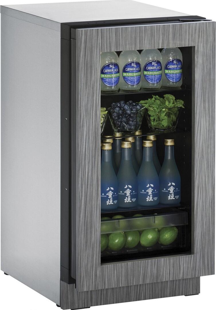 U-Line Refrigerators U-Line | Glass Refrigerator 18" Reversible Hinge Integrated Frame 115v | 2000 Series | U-2218RGLINT-00B