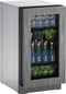 U-Line Refrigerators U-Line | Glass Refrigerator 18" Reversible Hinge Integrated Frame 115v | 2000 Series | U-2218RGLINT-00B