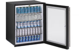 U-Line Refrigerators U-Line | Glass Refrigerator 24" Lock Reversible Hinge Stainless Frame 115v | ADA Collection | U-ADA24RGLS-13B
