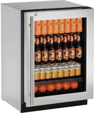 U-Line Refrigerators U-Line | Glass Refrigerator 24" Lock Right Hinge Stainless Frame 115v | 2000 Series | U-2224RGLS-13B
