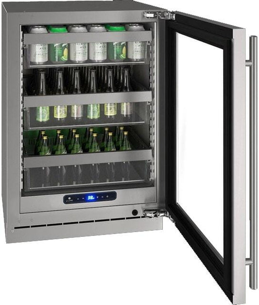 U-Line Refrigerators U-Line | Glass Refrigerator 24" Reversible Hinge Integrated Frame 115v | 5 Class | UHRE524-IG01A