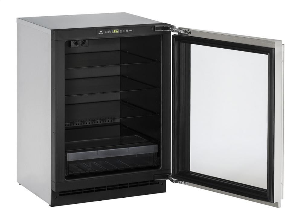 U-Line Refrigerators U-Line | Glass Refrigerator 24" Reversible Hinge Stainless Frame 115v | 2000 Series | U-2224RGLS-00B