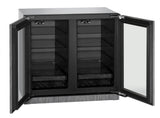 U-Line Refrigerators U-Line | Glass Refrigerator 36" Dual Zone Integrated Frame 115v | 3000 Series | U-3036RRGLINT-00B