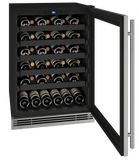 U-Line Wine Refrigerators Built in and Free Standing U-Line | Wine Captain 24" Reversible Hinge Stainless Frame 115v | 1 Class | UHWC124-SG01A