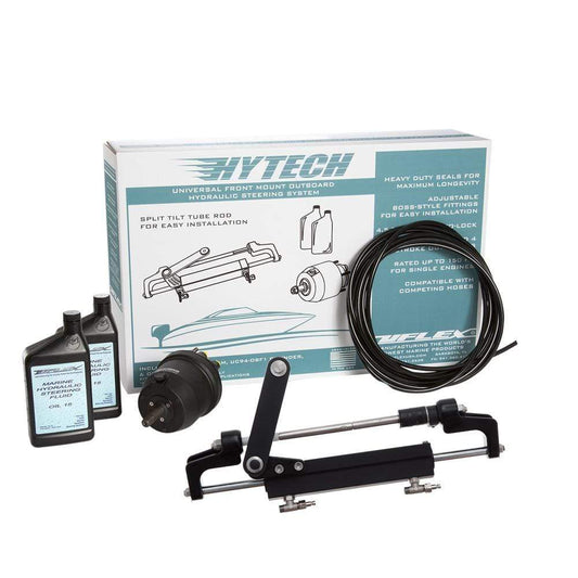 Uflex USA Steering Systems Uflex HYTECH 1.1 Front Mount OB System up to 175HP - Includes UP20 FM Helm, 2qts of Oil, UC95-OBF Cylinder  40 Tubing [HYTECH 1.1]