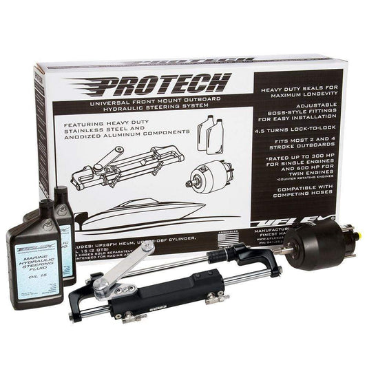 Uflex USA Steering Systems Uflex PROTECH 1.1 Front Mount OB Hydraulic System - Includes UP28 FM Helm, Oil  UC128-TS/1 Cylinder - No Hoses [PROTECH 1.1]