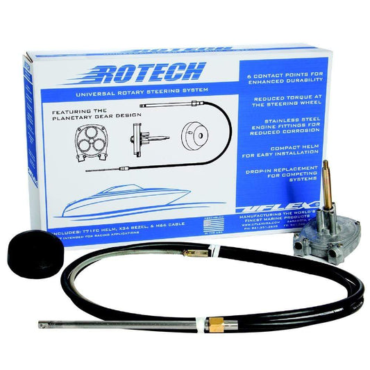 Uflex USA Steering Systems UFlex Rotech 14' Rotary Steering Package - Cable, Bezel, Helm [ROTECH14FC]