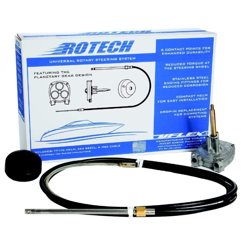 Uflex USA Steering Systems UFlex Rotech 16' Rotary Steering Package - Cable, Bezel, Helm [ROTECH16FC]