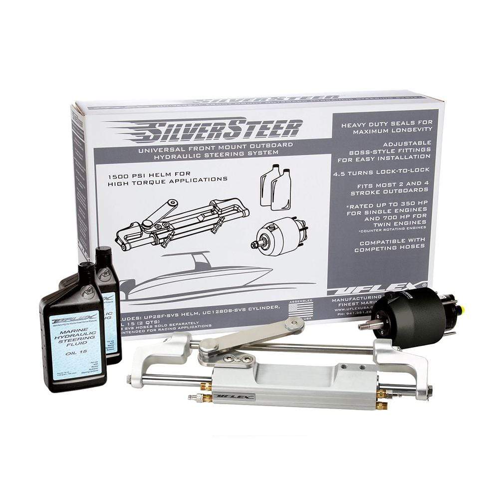Uflex USA Steering Systems Uflex SilverSteer Universal Front Mount Outboard Hydraulic Steering System w/ UC128-SVS-1 Cylinder [SILVERSTEER1.0B]