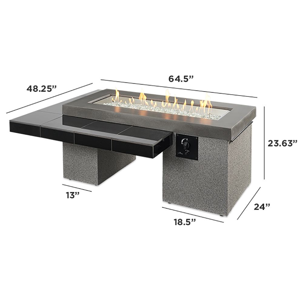 Outdoor Greatroom - Black Uptown Linear Gas Fire Pit Table w/Direct Spark Ignition (LP) - UP1242DSILP