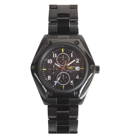 UZI Apparel : Watches UZI Ballistic Chronograph Tritium Watch-Blck Dial Zulu Strap