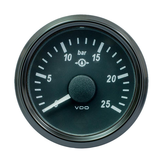 VDO Gauges VDO SingleViu 52mm (2-1/16") Gear Oil Pressure Gauge - 25 Bar - 0-180 Ohm [A2C3833460030]
