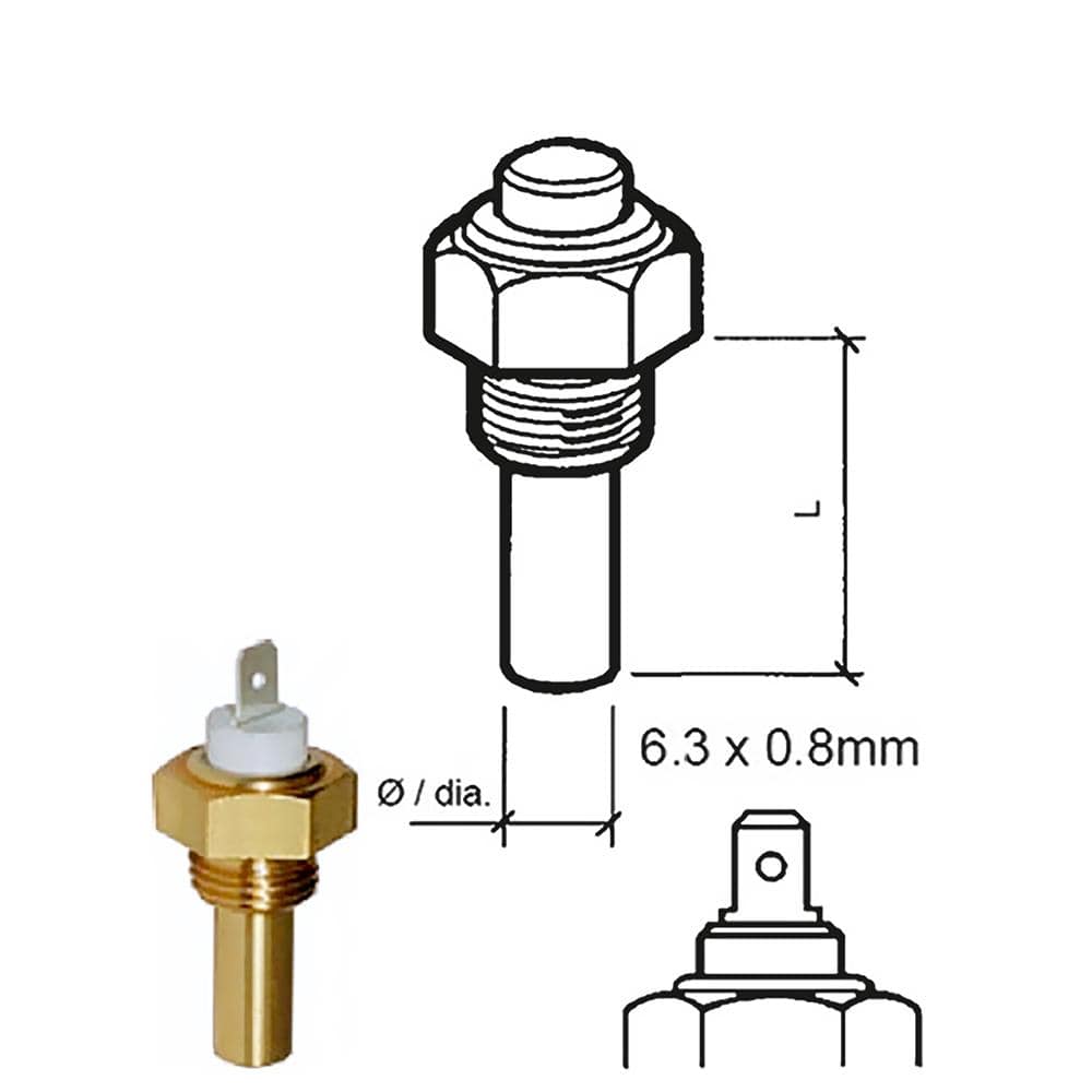Veratron Gauge Accessories Veratron Coolant Temperature Sensor - 40C to 120C - M14 x 1.5 Thread [323-801-001-006N]