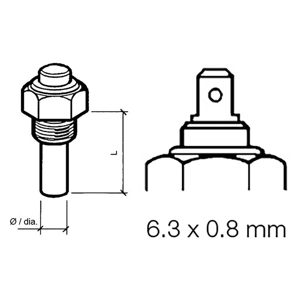 Veratron Gauge Accessories Veratron Engine Oil Temperature Sensor - Single Pole, Common Ground - 50-150C/120-300F - 6/24V - M14 x 1.5 Thread [323-801-004-002N]