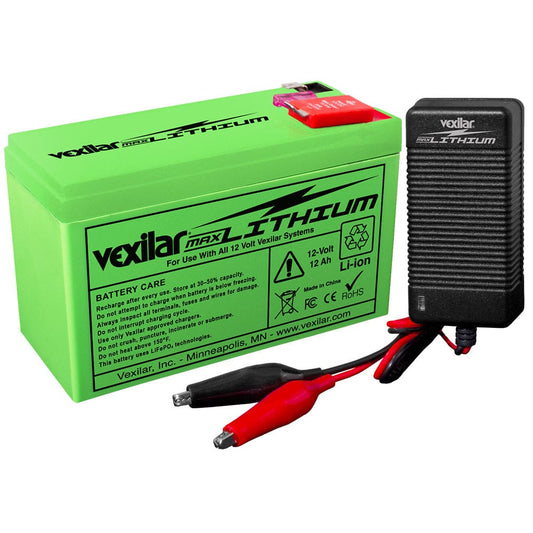 Vexilar Portable Power Vexilar 12V - 12 AH MAX Lithium Battery w/V-420L Rapid Charger [V-220L]