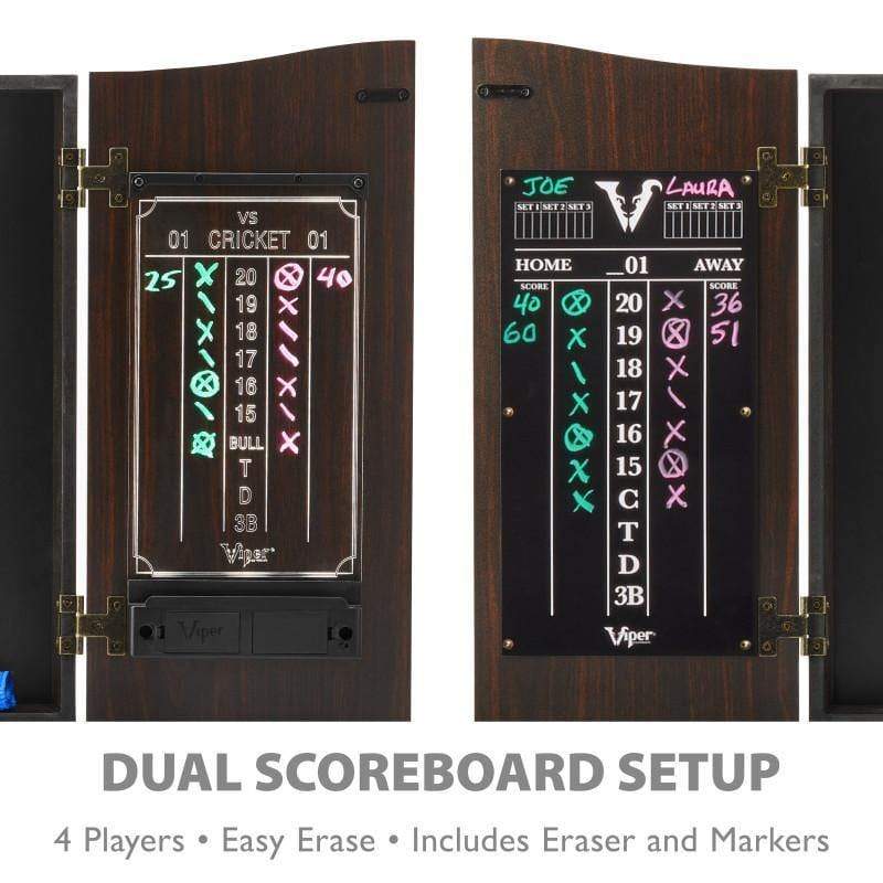 Viper Dartboard Viper Vault Deluxe Dartboard Cabinet with Shot King Sisal Dartboard and Illumiscore Scoreboard