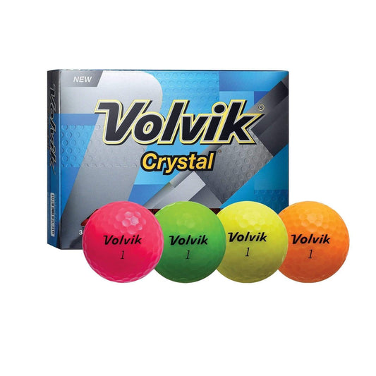 Volvik Golf : Balls Volvik Crystal 3 Pc Assorted Golf Balls-Pink/Org/ Yellow/Grn