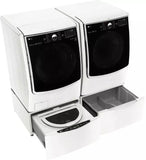 LG - 27 in. 1.0 cu. ft. SideKick Pedestal Washer with TWINWash System Compatibility and NeveRust Drum in White - WD100CW