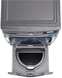 LG - 27 in. 1.0 cu. ft. SideKick Pedestal Washer with TWINWash System Compatibility and NeveRust Drum in Graphite Steel - WD100CV
