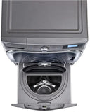 LG - 27 in. 1.0 cu. ft. SideKick Pedestal Washer with TWINWash System Compatibility and NeveRust Drum in Graphite Steel - WD100CV