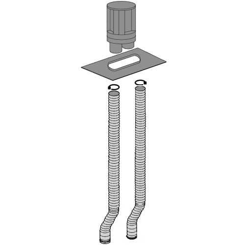 White Mountain Hearth By Empire Vent Kit White Mountain Hearth By Empire - Vertical Co-Linear Termination Kit – incl. Round High-Wind Cap and flashing, Req DVK35 for 17-ft max installation or 2 –DVK35 for 35-ft max installation