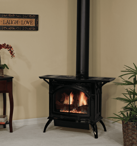 White Mountain Hearth By Empire White Mountain Hearth By Empire Unit White Mountain Hearth By Empire - MV, Slope Glaze Burner, Log Set, Matte Black, Nat