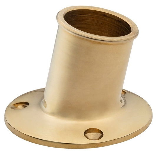 Whitecap Accessories Whitecap Top-Mounted Flag Pole Socket - Polished Brass - 1-1/4" ID [S-5003B]