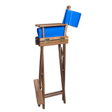 Whitecap Deck / Galley Whitecap Captains Chair w/Blue Seat Covers - Teak [60045]