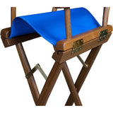 Whitecap Deck / Galley Whitecap Captains Chair w/Blue Seat Covers - Teak [60045]