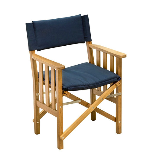 Whitecap Deck / Galley Whitecap Directors Chair II w/Navy Cushion - Teak [61052]